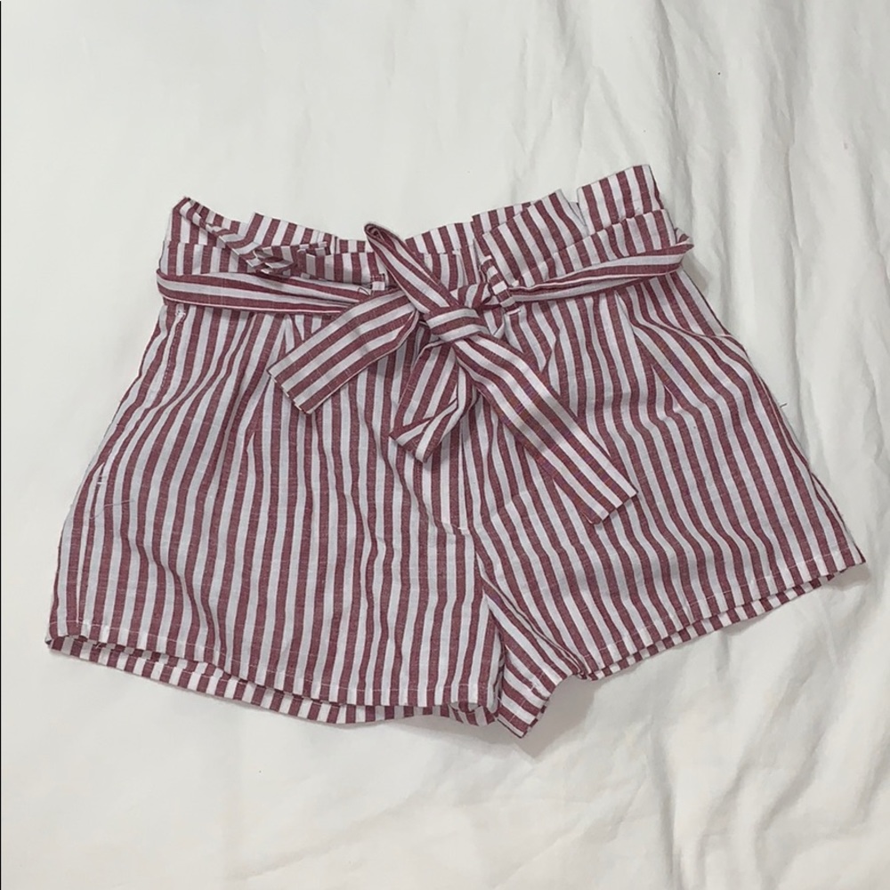 Striped Paper Bag shorts